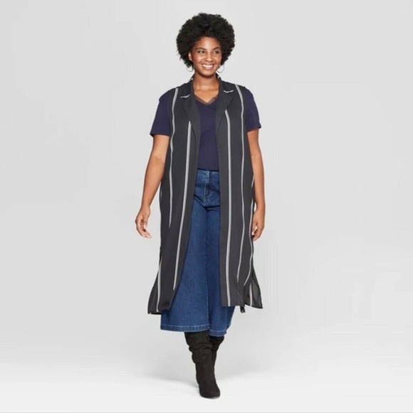 A new Day - Sleeveless Open-Front Longline Vest - Picture 4 of 5